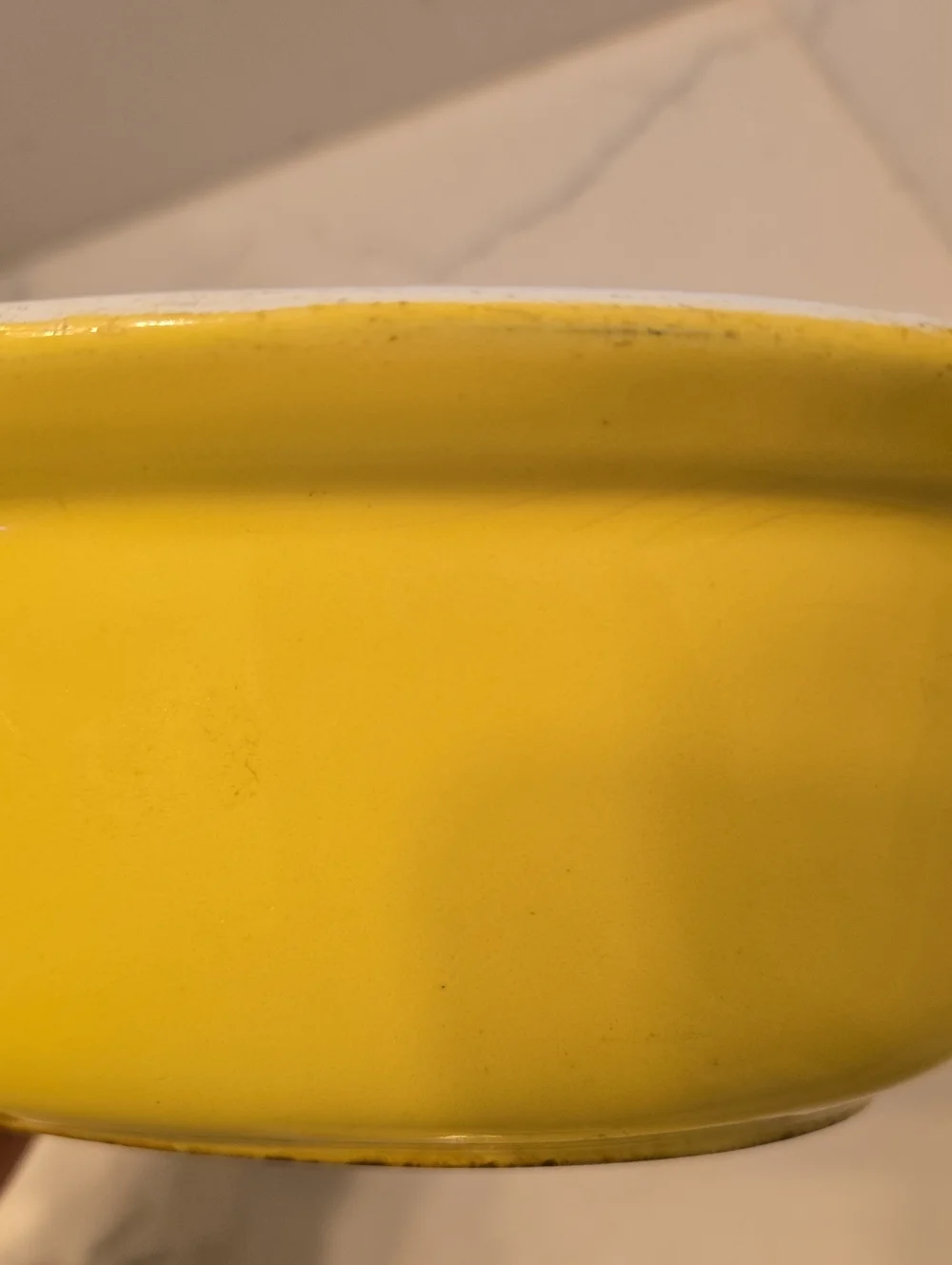 Descoware Vintage Belgium Yellow Enamel Cast Iron Small Covered Casserole Dish